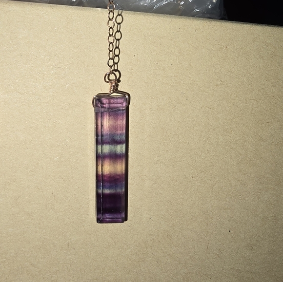 Fluorite lariat necklace - Picture 2 of 16